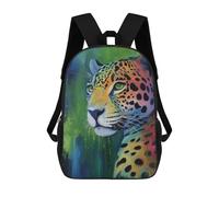 sinyumoney Colorful Leopard Painting Sacs À Dos Pour Enfants, Sac À Dos Scolaire Imprimé En 3D Pour Enfants, Sac À Dos De Voyage, Sac À Livres Pour Enfants 17inch Sac D'école