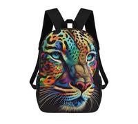 sinyumoney Colorful Leopard Portrait-20 Sacs À Dos Pour Enfants, Cartables, Sacs À Dos Scolaires Imprimés En 3D, Sacs À Dos De Voyage Tendance Pour Enfants (primaire, Collège) 17inch