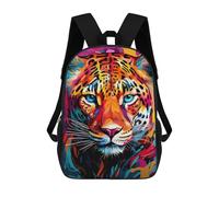 sinyumoney Colorful Leopard Portrait-24 Sac À Dos Imprimé Pour Enfants, Sac D'école, Sac De Voyage Pour Adultes Et Enfants 17inch