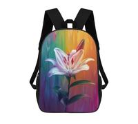 sinyumoney Colorful Lily Flower Art Print-3 Sacs À Dos Scolaires Pour Garçons Et Filles, Sacs À Dos Décontractés Pour Le Sport, Sacs À Dos De Grande Capacité Pour L'école Primaire 17inch