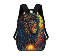 sinyumoney Colorful Lion Illustration -1 Sac À Dos Scolaire Pour Enfants, Imprimé En 3D, Tendance Et Décontracté, Pour Garçons, Élèves Du Primaire Et Du Collège 17inch
