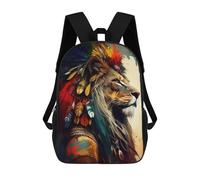 sinyumoney Colorful Lion Portrait -23 Sacs À Dos Imprimés En 3D Pour Enfants, Sacs D'école Tendance Pour Garçons, Élèves Du Primaire Et Du Collège 17inch