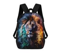 sinyumoney Colorful Lion Portrait -4 Sac À Dos Scolaire Enfant Tendance Et Décontracté, Sac À Dos Imprimé En 3D Pour Garçon, Grand Sac À Dos 17inch