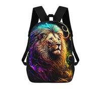 sinyumoney Colorful Lion Portrait Artwork-11 Sac À Dos Pour Garçons Et Adolescents, Sacs À Dos Pour Filles, Sacs À Dos Pour Tout-petits, Sacs À Livres Pour L'école Primaire Et Le Collège 17inch