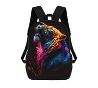sinyumoney Colorful Lion Roar Artwork -2 Sac À Dos Scolaire Pour Enfants Imprimé En 3D, Idéal Pour Les Voyages Et Les Lectures, Pour Les Garçons Et Les Élèves Du Primaire 17inch