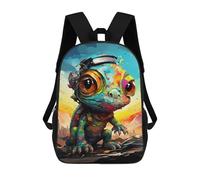 sinyumoney Colorful Lizard Art Print-3 17inch Sacs À Dos Scolaires Imprimés En 3D - Sacs À Dos Tendance Pour Garçons Du Primaire Et Du Collège