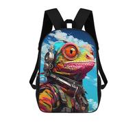 sinyumoney Colorful Lizard Astronaut Art Sac À Dos Léger Et Décontracté Pour La Journée, Idéal Pour L'école, Pour Hommes Et Femmes 17inch