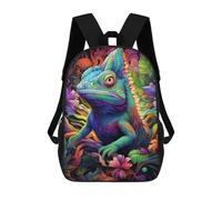 sinyumoney Colorful Lizard in Fantasy Forest Sacs À Dos Scolaires Pour Garçons Et Filles, Sacs À Dos Décontractés Pour Le Sport, Sacs À Dos De Grande Capacité Pour L'école Primaire 17inch