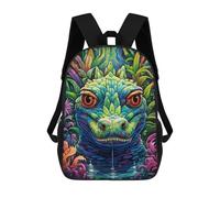 sinyumoney Colorful Lizard Portrait Sac À Dos Imprimé Pour Enfants, Sac D'école, Sac De Voyage Pour Adultes Et Enfants 17inch
