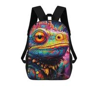 sinyumoney Colorful Lizard Portrait Sac À Dos Scolaire Pour Enfants, Imprimé En 3D, Pour Garçons, Élèves Du Primaire Et Du Collège 17inch