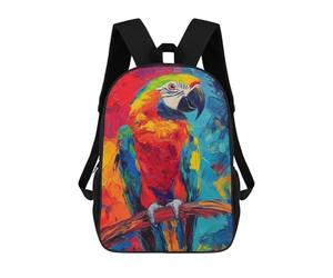 sinyumoney Colorful Macaw Painting Sac À Dos, Cartable Imprimé En 3D, Sac À Goûter, Sac À Dos De Voyage, Sac À Dos Entre Amis, Sac À Dos Scolaire Pour Filles Et Garçons 17inch
