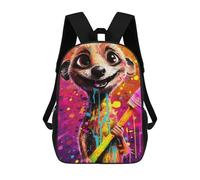 sinyumoney Colorful Meerkat Artwork Sac À Dos Enfant, Sac D'école, Sac À Dos Imprimé 3D Avec Motif De Dessin Animé, Grande Capacité, Pour Garçons Et Filles 17inch