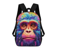 sinyumoney Colorful Monkey Portrait-10 Sac À Dos Imprimé Pour Enfants, Sac D'école, Sac De Voyage Pour Adultes Et Enfants 17inch