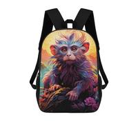 sinyumoney Colorful Monkey Portrait-15 Sac À Dos Enfant, Cartable, Sacs À Dos Scolaires Imprimés En 3D Pour Élèves Du Primaire Et Du Collège, Cadeau D'anniversaire Pour Adolescents 17inch