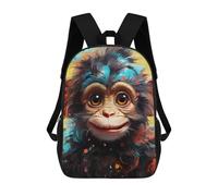 sinyumoney Colorful Monkey Portrait-7 Sacs À Dos Décontractés Pour Enfants, Sacs D'école Pour Adolescents, Filles Et Garçons, Sacs À Dos Pour Livres 17inch