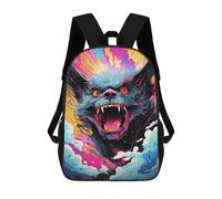 sinyumoney Colorful Monster Artwork Sac À Dos Scolaire Pour Enfants, 43 Cm (17 Pouces), Imprimé En 3D, Pour Garçons, Élèves Du Primaire Et Du Collège