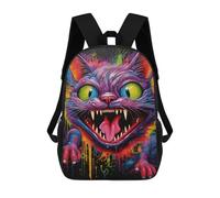 sinyumoney Colorful Monster Cat Artwork Sac À Dos Imprimé En 3D, Sac D'école Décontracté Et Tendance Pour Enfants, Sac D'école Pour Garçons, Collégiens 17inch