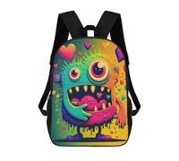 sinyumoney Colorful Monster Love Sac À Dos Scolaire Pour Enfants, Grand Sac À Dos 3D, Cadeau Pour Enfants 17inch
