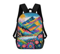 sinyumoney Colorful Mountain Landscape Painting Sac À Dos Scolaire Imprimé En 3D Pour Garçons Et Filles, Sac À Dos Pour Ordinateur Portable Pour Enfants/étudiants/adultes 17inch