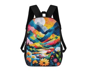 sinyumoney Colorful Mountain Landscape Sac À Dos Scolaire Imprimé En 3D, Sac À Dos Décontracté Pour Enfants, Sac D'école Imprimé En 3D Pour Garçons, Primaire Et Collège 17inch