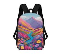 sinyumoney Colorful Mountain Valley Scene Sacs À Dos Décontractés Pour Enfants, Sacs D'école Pour Adolescents, Filles Et Garçons, Sacs À Dos Pour Livres 17inch