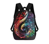 sinyumoney Colorful Musical Harmony Artwork Sac À Dos Scolaire Pour Enfants 17 Pouces, Sac À Dos Décontracté Pour Les Voyages, Grand Sac À Dos De Jour Pour Garçons Et Filles 17inch