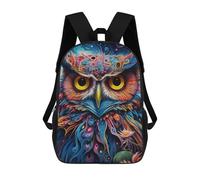 sinyumoney Colorful Mythical Bird Artwork Sac à dos d'école pour enfants, Sacs à dos imprimés en 3D, Sacs à dos d'école à la mode pour garçons, écoliers primaires et collèges, Colorful Abstract Owl