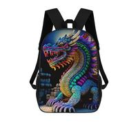 sinyumoney Colorful Mythical Dragon Statue Sac À Dos Scolaire Imprimé En 3D Pour Garçons Et Filles, Sac À Dos Pour Enfants, Sac De Voyage 17inch