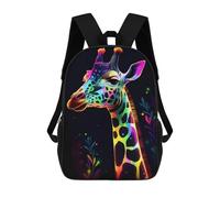 sinyumoney Colorful Neon Giraffe Art Sac À Dos En Peluche À Motif Dessin Animé, Sac À Dos 3D Pour Enfants, Idée Cadeau D'anniversaire Pour Garçons Et Filles 17inch