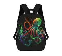 sinyumoney Colorful Neon Octopus Sac À Dos Enfant Tendance Et Amusant, Sac À Dos Pour Garçons Et Adolescents, Sac D'école Imprimé En 3D Pour Garçons 17inch