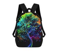 sinyumoney Colorful Neon Tree Artwork -1 Sac À Dos Scolaire Pour Enfants, Sac À Dos De Voyage Décontracté, Grand Sac À Dos Pour Garçons Et Filles 17inch