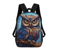 sinyumoney Colorful Night Owl Art Sac À Dos Scolaire Pour Enfants, Imprimé En 3D, Tendance Et Décontracté, Pour Garçons, Élèves Du Primaire Et Du Collège 17inch