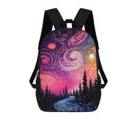 sinyumoney Colorful Night Sky Landscape Sac À Dos, Cartable Imprimé En 3D, Sac À Goûter, Sac À Dos De Voyage, Sac À Dos Entre Amis, Sac À Dos Scolaire Pour Filles Et Garçons 17inch