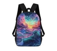 sinyumoney Colorful Ocean Sunset Sac À Dos Scolaire Pour Enfants 17 Pouces, Sac À Dos Décontracté Pour Les Voyages, Grand Sac À Dos De Jour Pour Garçons Et Filles 17inch