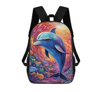 sinyumoney Colorful Ocean Wave Sac À Dos Enfant, Sac D'école, Sac À Dos Imprimé 3D Avec Motif De Dessin Animé, Grande Capacité, Pour Garçons Et Filles 17inch