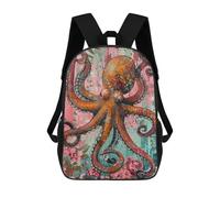 sinyumoney Colorful Octopus Art Print Sacs À Dos 17 Pouces Pour Enfants, Sacs D'école Imprimés En 3D Pour Élèves Du Primaire Et Du Collège, Garçons Et Filles