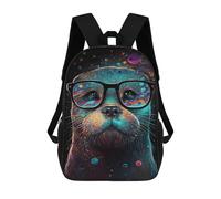 sinyumoney Colorful Otter Glasses Art Print-1 Sacs À Dos 17 Pouces Pour Enfants, Sacs D'école Imprimés En 3D Pour Élèves Du Primaire Et Du Collège, Garçons Et Filles