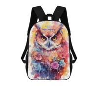 sinyumoney Colorful Owl Art Print Sacs À Dos, Sac À Dos Enfant, Sac D'école, Sac À Dos De Voyage Imprimé En 3D, Accessoire De Mode, Sac À Dos Imperméable Pour Enfants 17inch