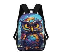 sinyumoney Colorful Owl Art Print Sacs À Dos Tendance Imprimés En 3D 17inch Sac D'école Décontracté Pour Enfants, Garçons, Élèves Du Primaire Et Du Collège