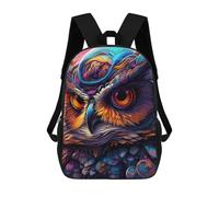 sinyumoney Colorful Owl Artwork -1 Sac À Dos Scolaire Pour Enfants, Grand Sac À Dos 3D, Cadeau Pour Enfants 17inch