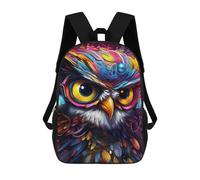 sinyumoney Colorful Owl Artwork-24 Sacs À Dos Imprimés En 3D Pour Enfants, Sacs D'école Tendance Pour Garçons, Élèves Du Primaire Et Du Collège 17inch