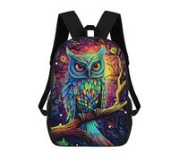 sinyumoney Colorful Owl Artwork Sac À Dos Scolaire Imprimé En 3D Pour Garçons Et Filles, Sac À Dos Pour Enfants, Sac De Voyage 17inch