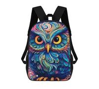 sinyumoney Colorful Owl Illustration-6 Sacs À Dos Imprimés En 3D Pour Enfants, Sacs D'école Tendance Pour Garçons, Élèves Du Primaire Et Du Collège 17inch