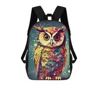 sinyumoney Colorful Owl Illustration Sacs À Dos Scolaires Pour Garçons Et Filles, Sacs À Dos Décontractés Pour Le Sport, Sacs À Dos De Grande Capacité Pour L'école Primaire 17inch