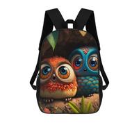 sinyumoney Colorful Owls in Treehouse Sac À Dos Scolaire Pour Enfants, Imprimé En 3D, Tendance Et Décontracté, Pour Garçons, Élèves Du Primaire Et Du Collège 17inch