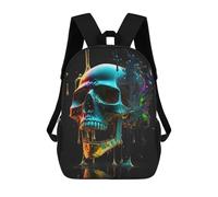 sinyumoney Colorful Paint Skull Sac À Dos Enfant Fille 3D, Sac D'école, Sac À Dos Pour Tout-petits, Sac À Dos Décontracté, Sac À Livres Tendance 17inch