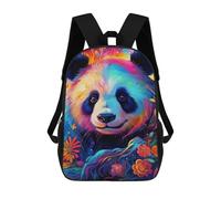 sinyumoney Colorful Panda Artwork-3 Sac À Dos Scolaire Pour Enfants, Sac À Dos De Voyage Décontracté, Grand Sac À Dos Pour Garçons Et Filles 17inch