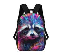 sinyumoney Colorful Panda Artwork-6 Sacs à dos pour enfants, Sacs à dos d'école personnalisés en 3D pour garçons et filles, Grands sacs à dos d'école, Sac à dos de loisirs, Colorful Raccoon Artwork-10