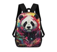 sinyumoney Colorful Panda Artwork Sac À Dos Scolaire Pour Enfants, Grand Sac À Dos 3D, Cadeau Pour Enfants 17inch