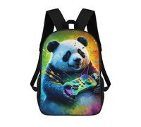 sinyumoney Colorful Panda Gaming Art Print Sacs À Dos Tendance Imprimés En 3D 17inch Sac D'école Décontracté Pour Enfants, Garçons, Élèves Du Primaire Et Du Collège
